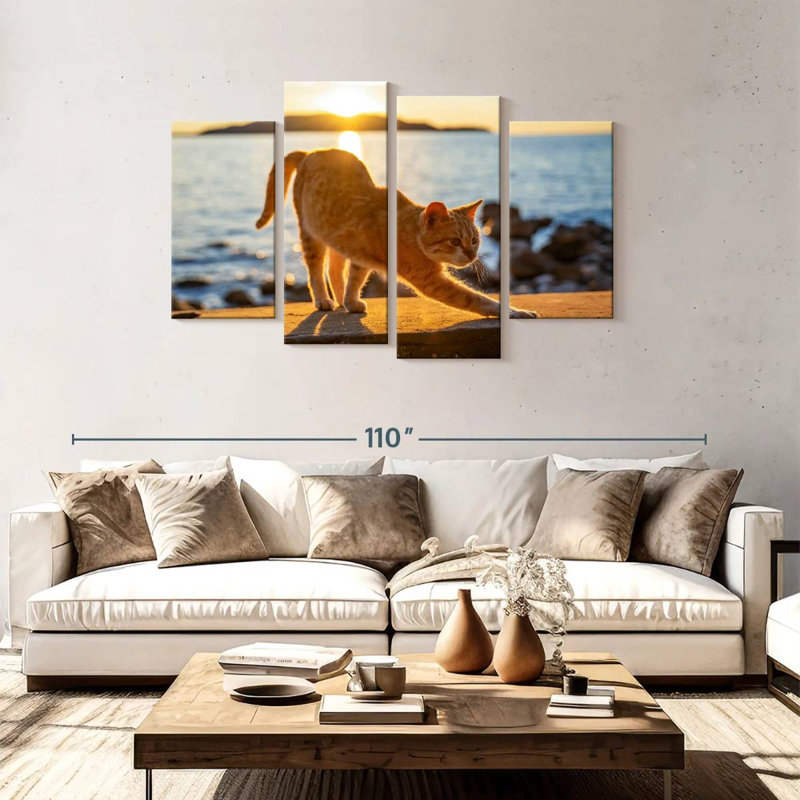 Brampt Yellow Cat, 48" H x 75" W