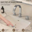 Robinet de salle de bain surdimensionné à 3 trous et 2 poignées avec drain-111856386