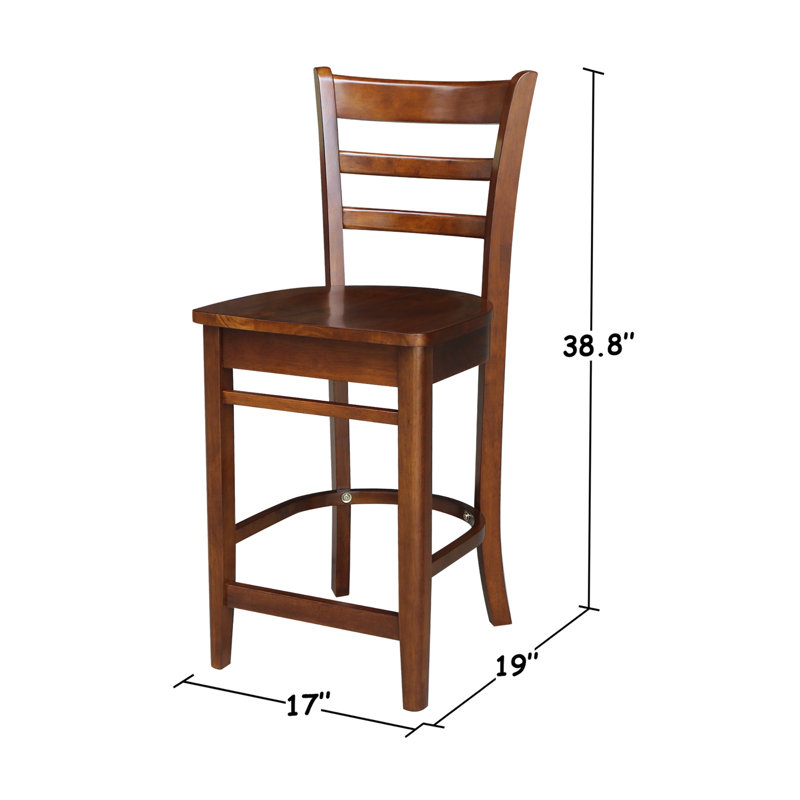 Counter Height Extendable Solid Wood Dining Set, Espresso, 3 Pieces