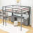 4 Drawers Full Loft Bed With Built‑In Desk, Shelves, Charging Station And Guardrails-793895947