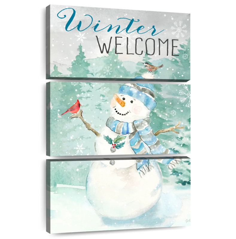 Portrait de bonhomme de neige bleu Lelend Let It Snow, H 74 po x l 48 po