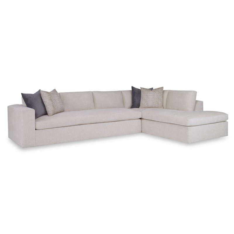 Retreat Upholstered Sectional, Sisal Charcoal, Left Hand Facing