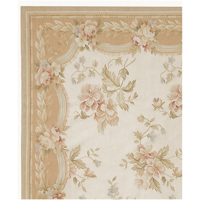 Wool Floral Area Rug, Rectangle 8' x 10'