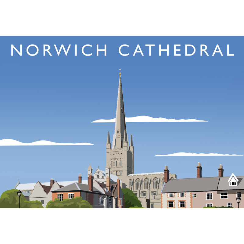 Norwich Cathedral 1 Piece Wall Art, 40 cm H x 50 cm W x 1 cm D, No Frame