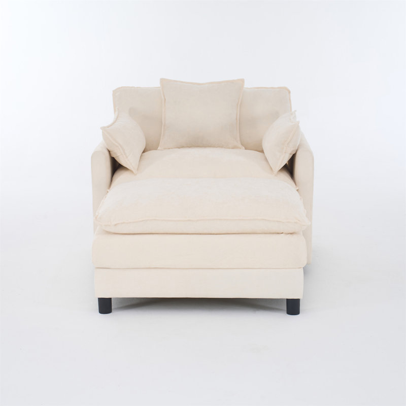 Chaise d'appoint moderne avec repose-pieds 39,4 po