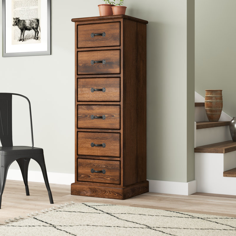 Broussard Solid Wood 50cm W 6 - Drawer Chest of Drawers