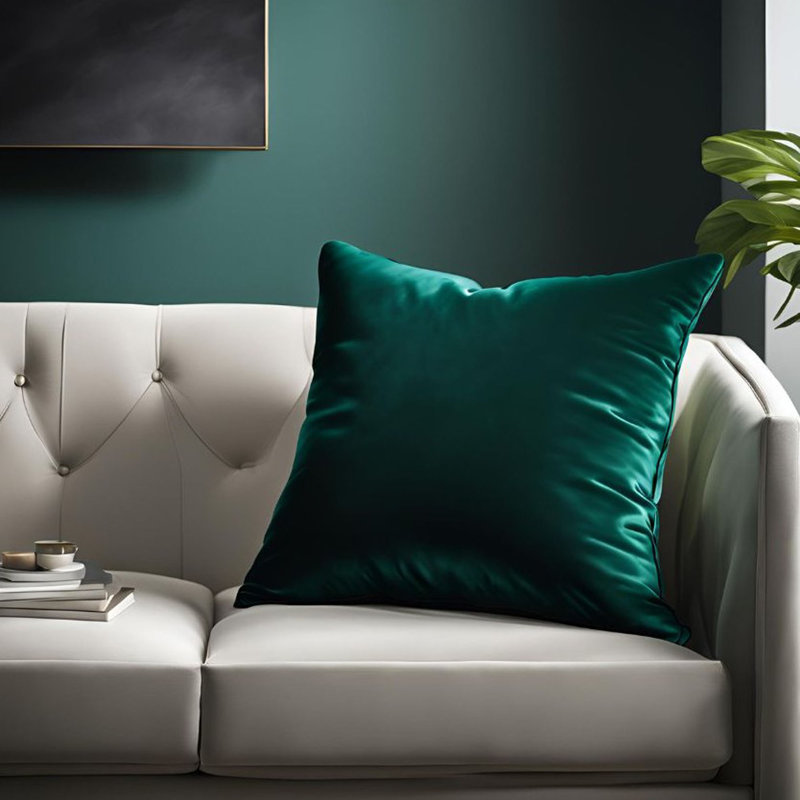Coussin Plutus, H 20 po x l 26 po, Rectangulaire, Vert