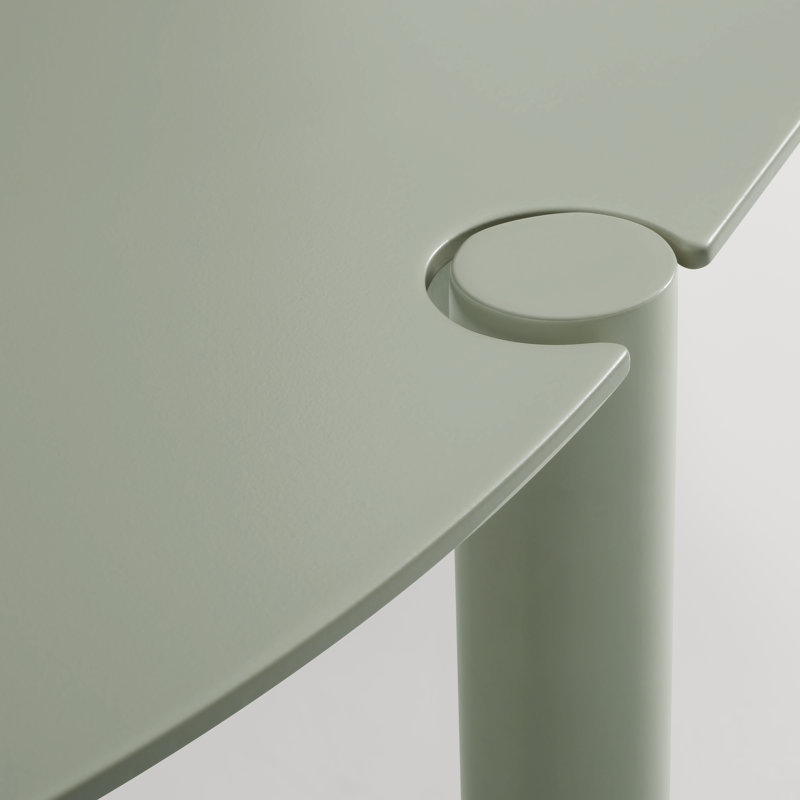 Comeuppance Oval Outdoor Dining Table , 82'' in. W 34'' in. D, Gray Green