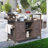 K&k Outdoor Kitchen Island Mobile Food Truck Storage Farmhouse Style Grill Table (stainless Steel Top) With Spice Rack Towel Rack-151768910