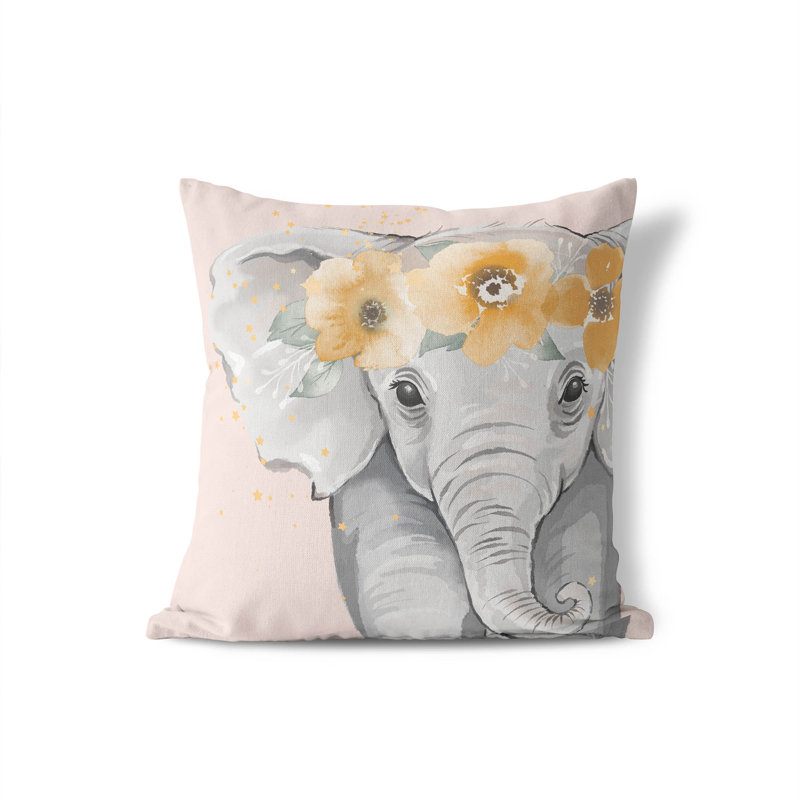 Coussin Elephant, H 26 po x l 26 po
