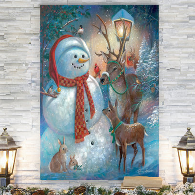 «bonjour mr. bonhomme de neige !  « -gallery » par parvez taj,, impression sur toile tendue 1 pièce