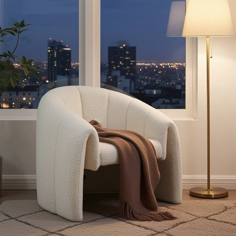 Taylor Textured Fabric Occasional Chair, White