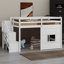 Lit mezzanine avec escalier de rangement et fenêtre-538985203