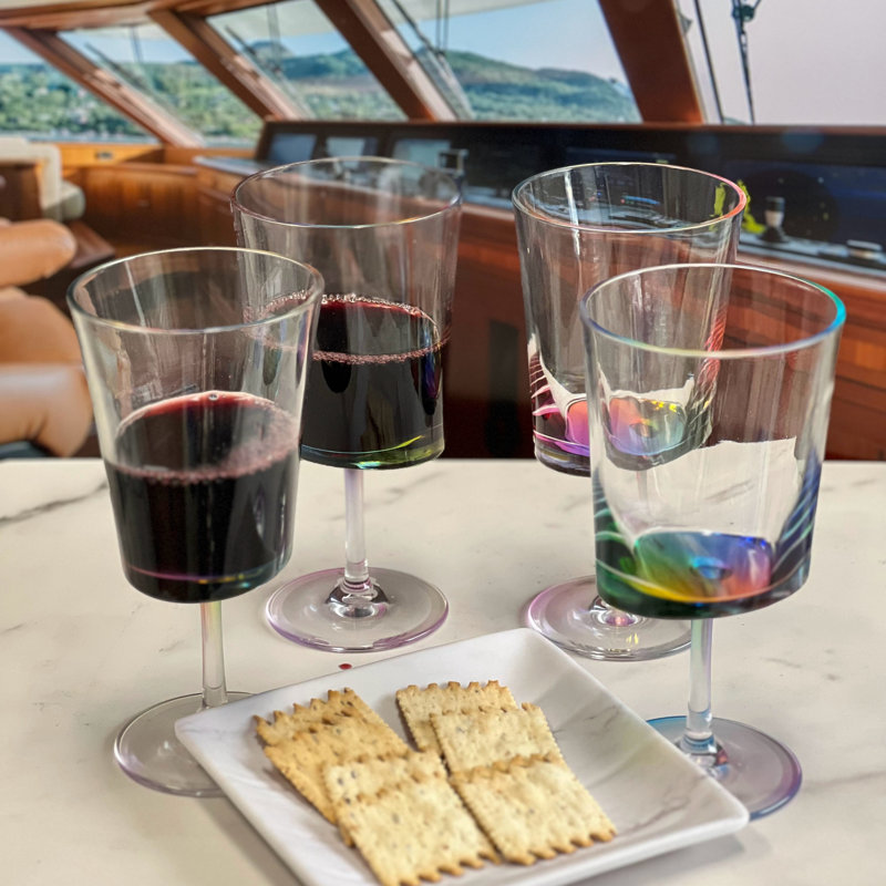 Ensemble de 4 verres à vin ovales en plastique de 12 oz, ensemble de verres à vin en acrylique sans Bpa