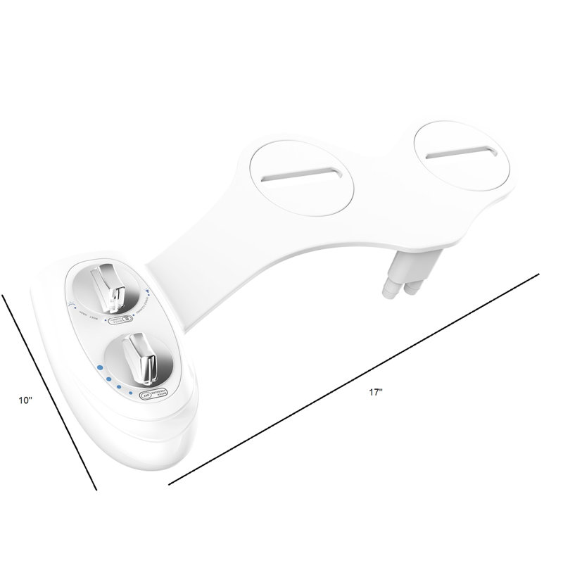 Bidet de toilette avec douchette à double jet pour le lavage avant et arrière, deux poignées de réglage de la fonction de l'eau, s'adapte à la plupart des sièges, option hygiénique, contrôle de la direction du débit féminin, alternative