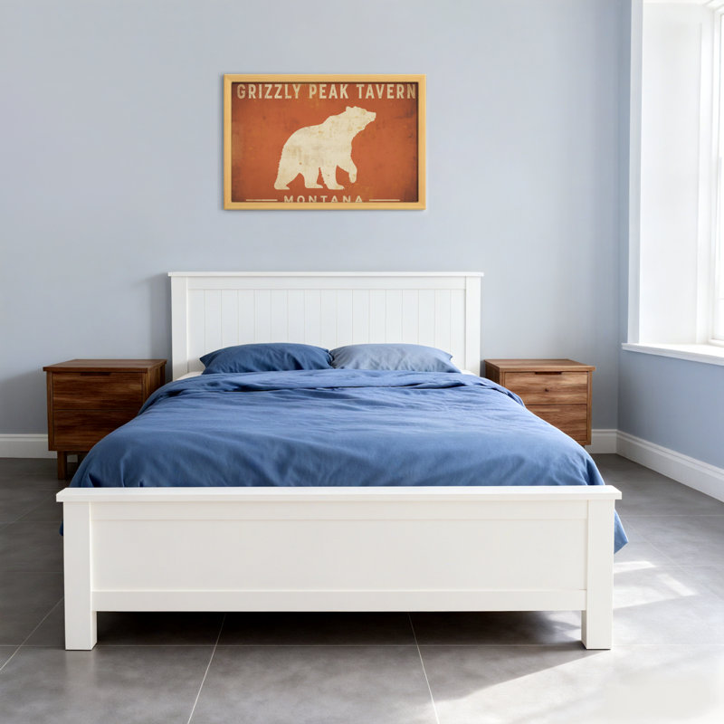 Animaux, grizzly, silhouette, signe rustique, Toile tendue, Ne s’applique pas, H 24 po x l 36 po