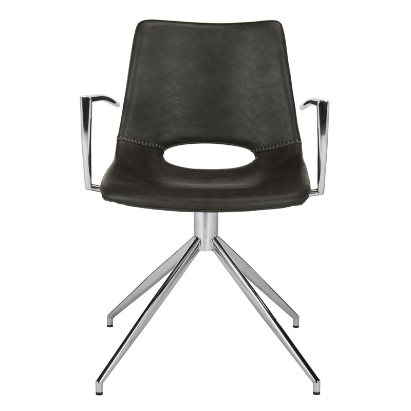 Fauteuil Lutrell, Similicuir noir