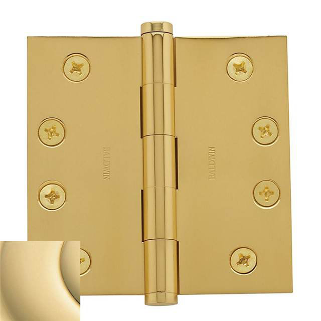 Unlacquered Brass 4" x 4" Traditional Mortise Door Hinge