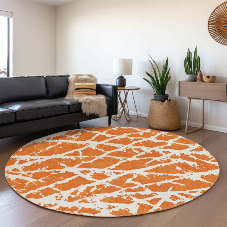 Premium Machine Washable Cerrito AMF501 Orange Rug