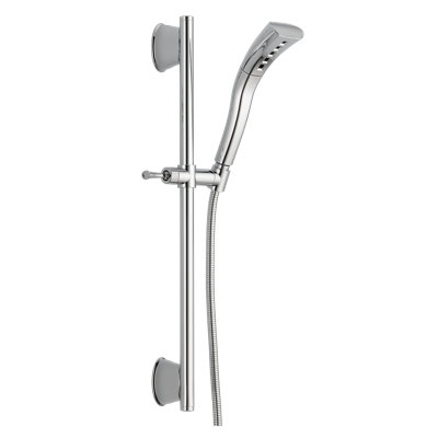 Universal Showering Components Slide Bar Full/Standard Handheld Shower Head with H2Okinetic Technology