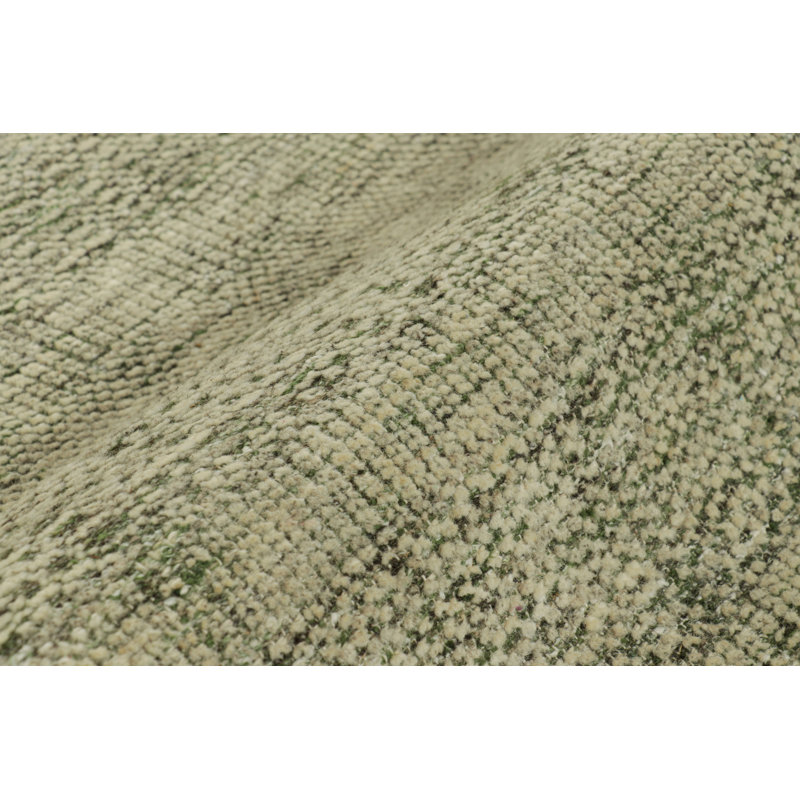 Hand Knotted Wool Striped Area Rug, Rectangle 9' x 12'