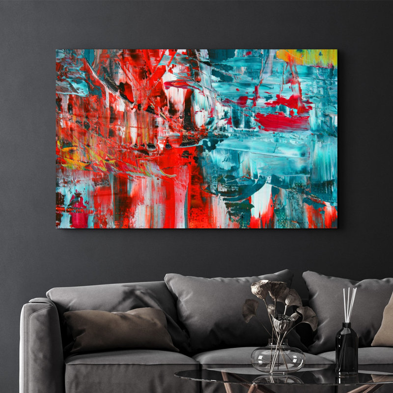 Élégante peinture murale en verre trempé de 13,8 po x 21,7 po | 100% verre trempé, épaisseur: 0,16 pouce | Imprimé UV pour des couleurs éclatantes | Parfait pour la décoration intérieure, le salon et les espaces de bureau