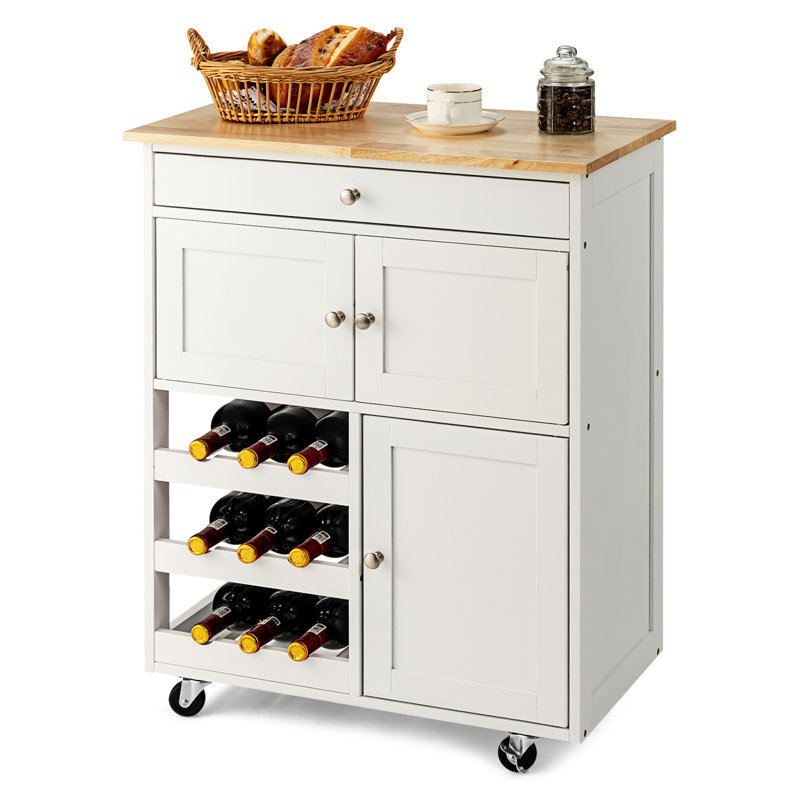 Alysianna Wood Kitchen Island, White