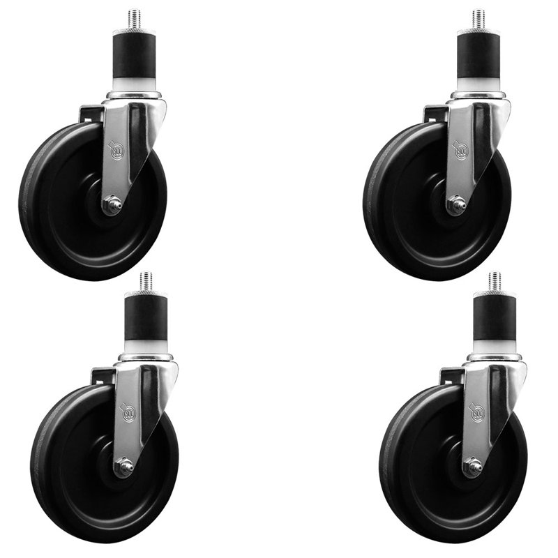 Phenolic Wheel Swivel 1-7/8 Inch Expanding Stem Caster Set SCC