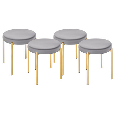 Upholstered Counter Stool with Metal Frame