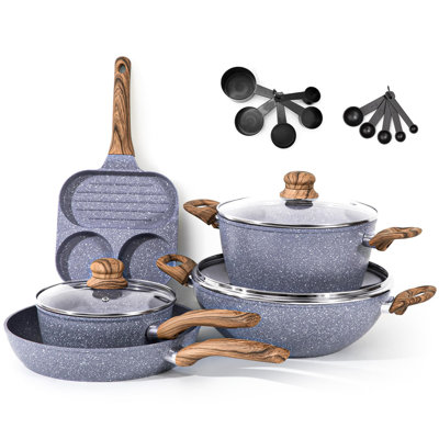 Quinnton 19 - Piece Aluminum Cookware Set