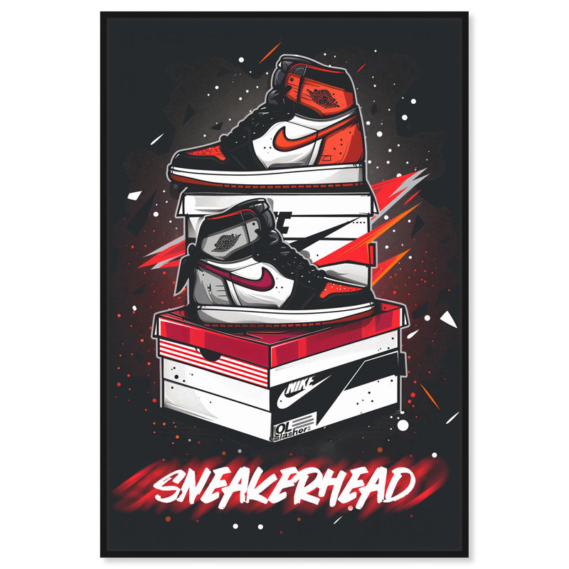 «Sneakerhead Motion Canvas» par Art Remedy, H 46 po x l 31 po, Reproduction encadrée sans passe-partout