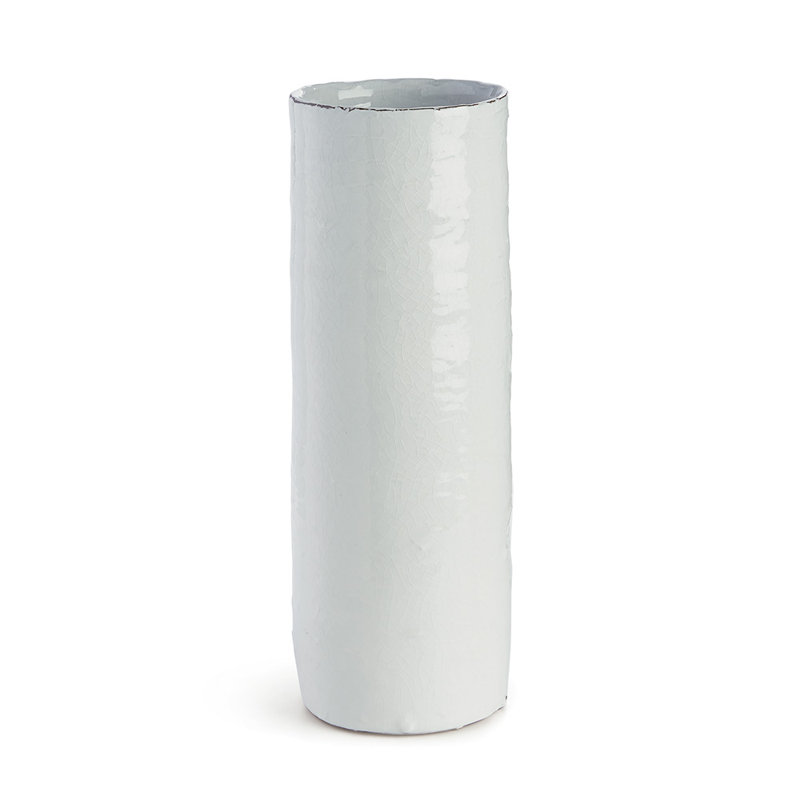 Arterra Crackle-Glaze White Ceramic Studio Vase