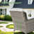 5 - Person Wicker Outdoor Conversation Set, Patio Sofa Set with Fire Pit and Cushions-40375407