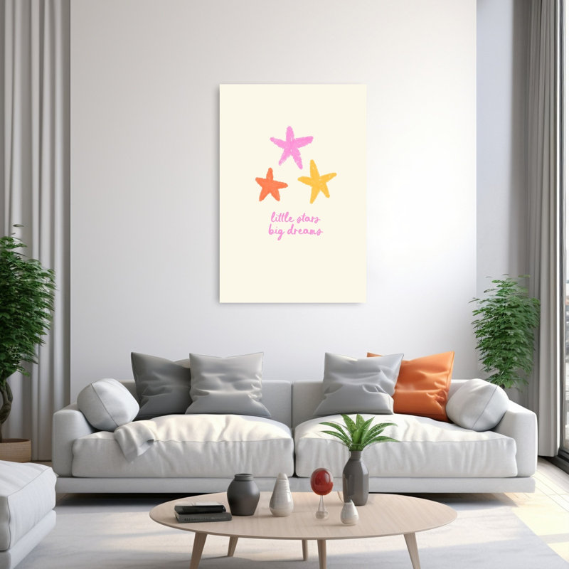Littlestarsbigdreams Affiche murale abstraite et ludique représentant un paysage contemporain., H 60 po x l 40 po