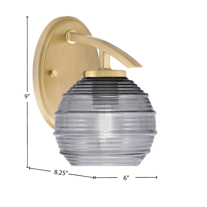 Kurve Downlight Wall Sconce Shown In Graphite Finish With Glass, Black