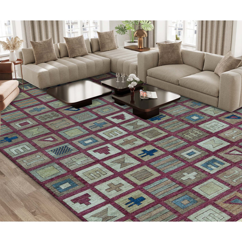 Pakistan Gabeh Wool Patchwork Area Rug