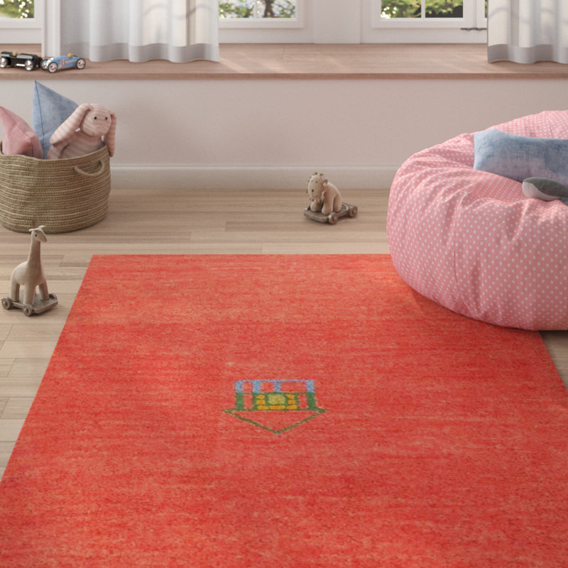 Tapis rose en laine touffeté à la main Schauer