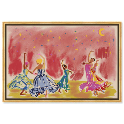Dancing under the Moon Canvas Midcentury Art Prints by Art Remedy