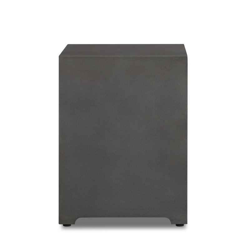 AEGEAN 20"H Square Metal Propane Tank Cover and Side Table by Real Flame, Dark Gray