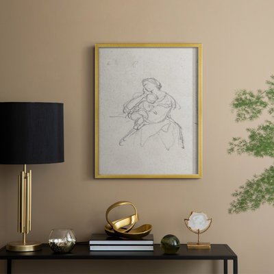 Croquis rétro, reproduction encadrée Lxxv - bois massif