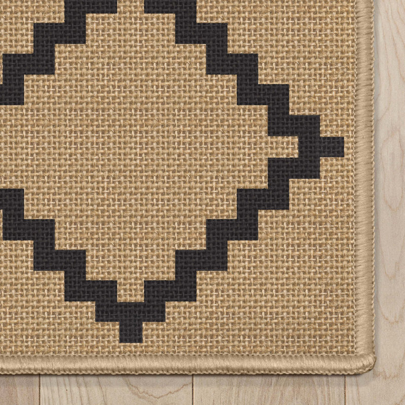  Tapis noir Well-Jute Akita, Rectangle 5 pi x 7 pi