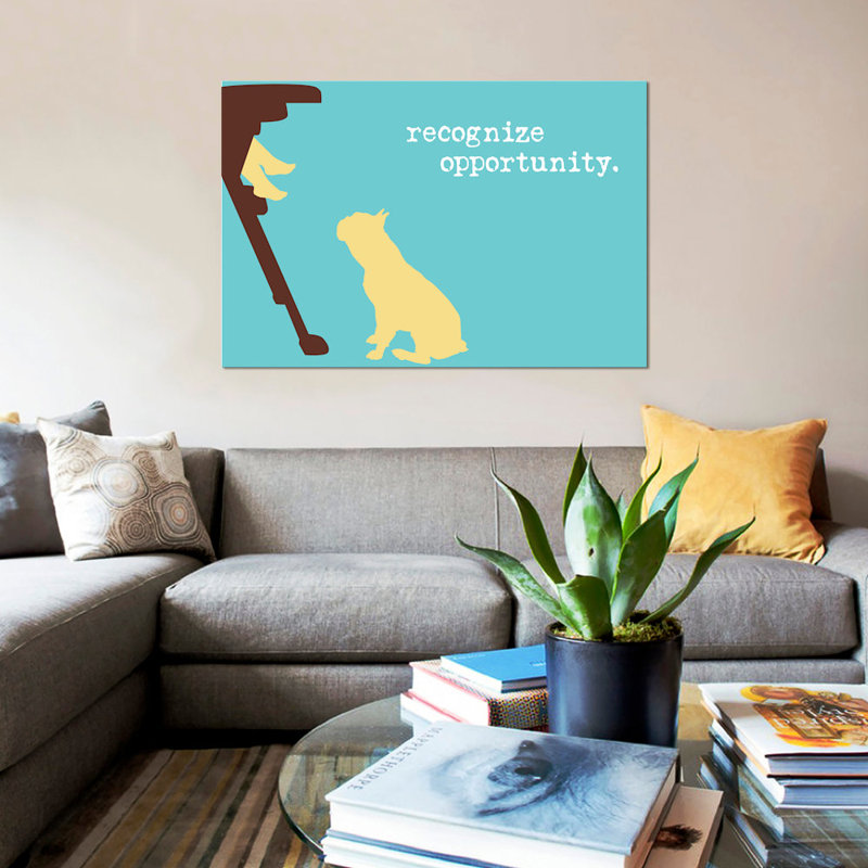 « opportune i », impression sur toile, H 26 po x l 40 po x P 1,5 po, Pas de tapis, Toile tendue