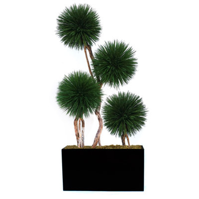 Faux Bonsai Topiary in Metal Planter