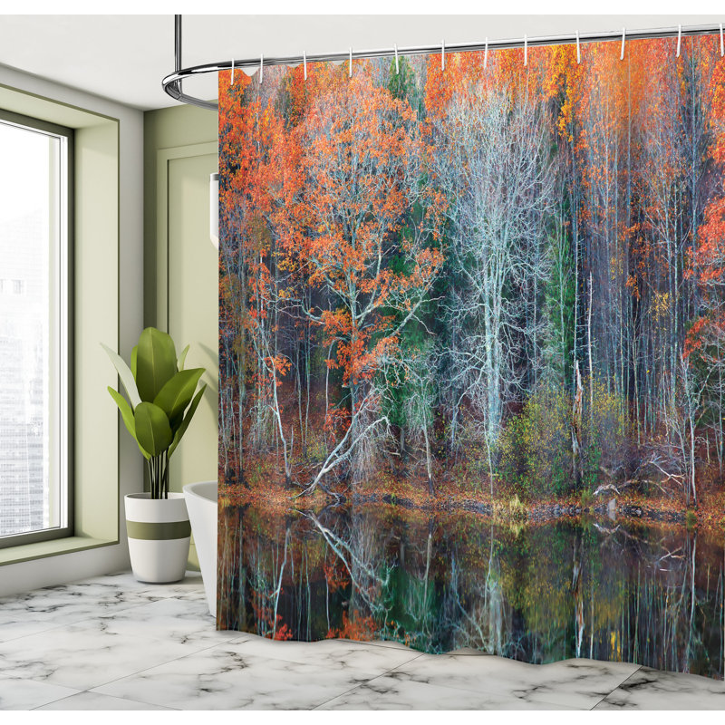 Shower Curtain with Hooks Included, 70"H x 69"W