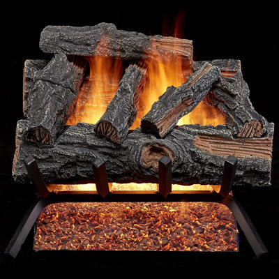 HearthSense Vented Gas Log Set With Remote Control Kit - 18 in., 45,000 BTU - Model# MO18HVL-RO