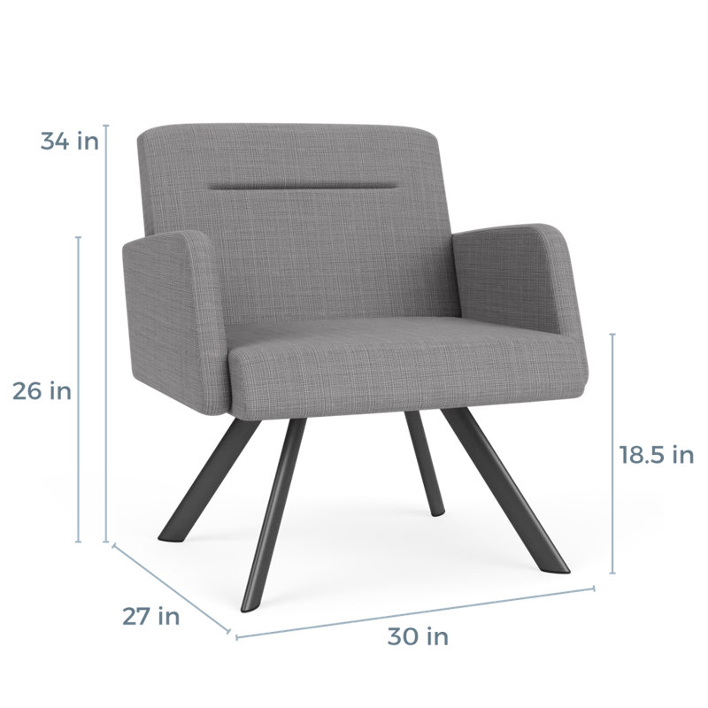 Fauteuil de réception Willy, Gris anthracite, Gris chambray