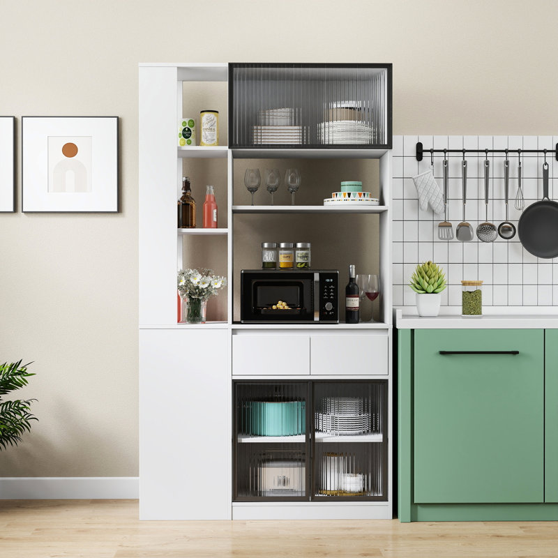 Armoire de rangement de 70,87 po de hauteur avec espace de rangement multifonctionnel