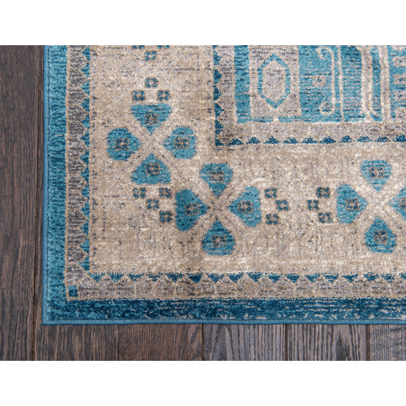 Tapis Luella bleu/brun, Rectangle 2 pi x 3 pi 1 po