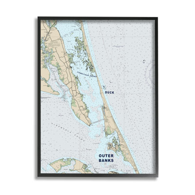 " Outer Banks North Carolina Cartography Nautical Map " by Daphne Polselli