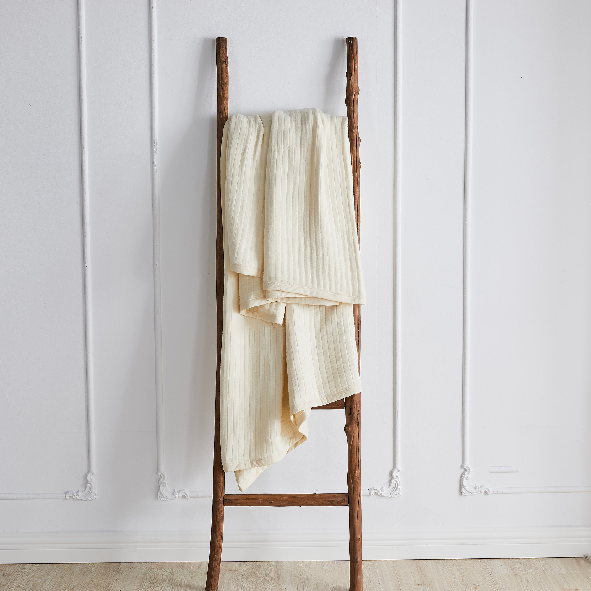 CLOUD COTTON GAUZE BLANKET, Ivory, Twin